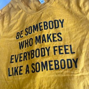 Trendy, cute, inspirational graphic T yellow, small.